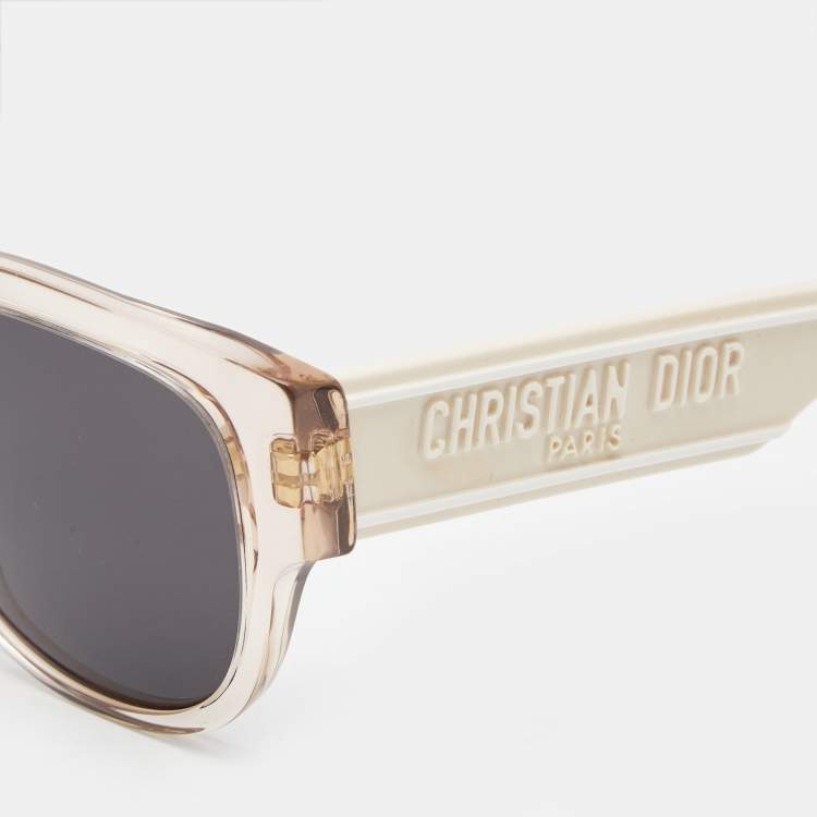 Pre Owned Dior Peach/Grey DG4442 Wildior Frame Square Sunglasses