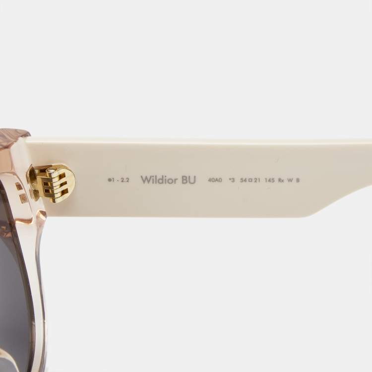 Pre Owned Dior Peach/Grey DG4442 Wildior Frame Square Sunglasses