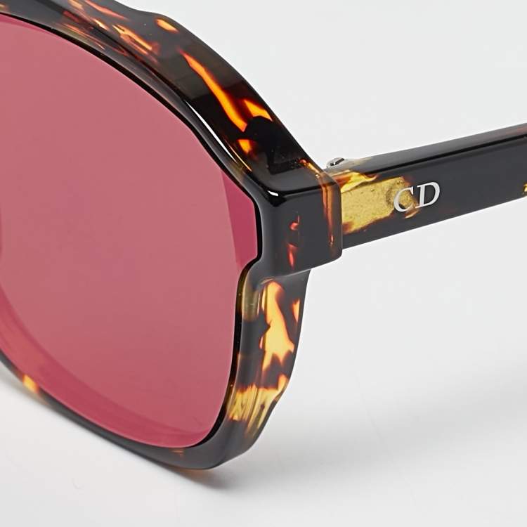 Pre Owned Dior Tortoise/Pink Abstract Mirror Aviators Sunglasses 