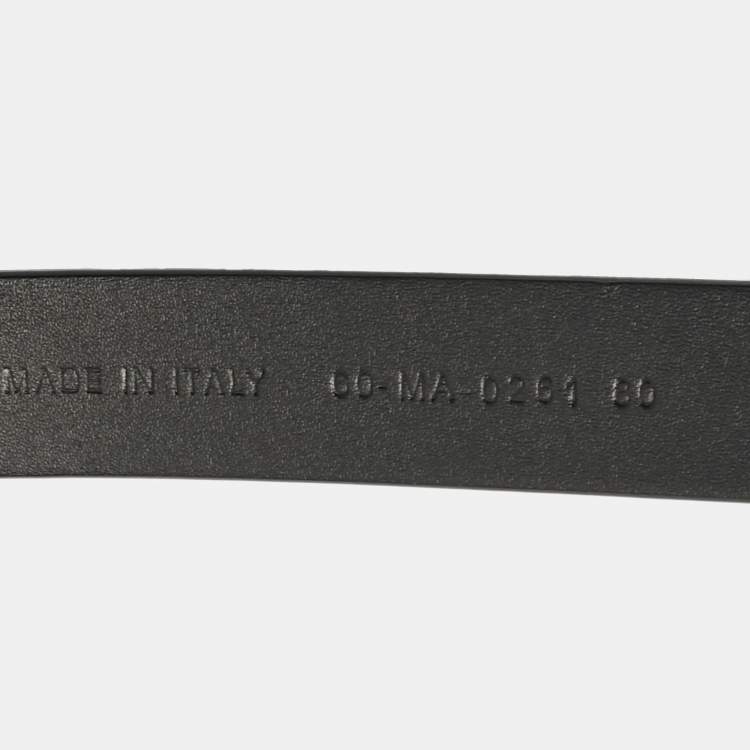 Pre Owned Dior Black Leather CD Logo Buckle Belt 80CM