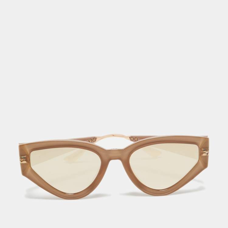 Pre Owned Dior Beige Mirrored CatStyleDior Frame Sunglasses