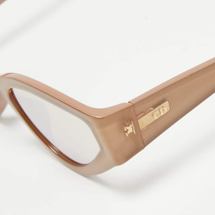 Pre Owned Dior Beige Mirrored CatStyleDior Frame Sunglasses