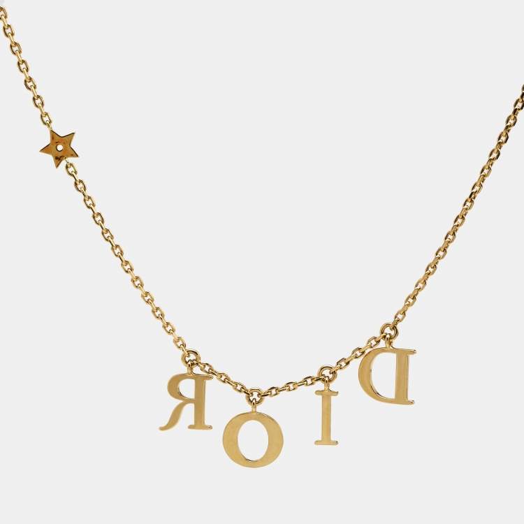 Pre Owned Dior Dio(r)evolution Crystals Gold Tone Necklace