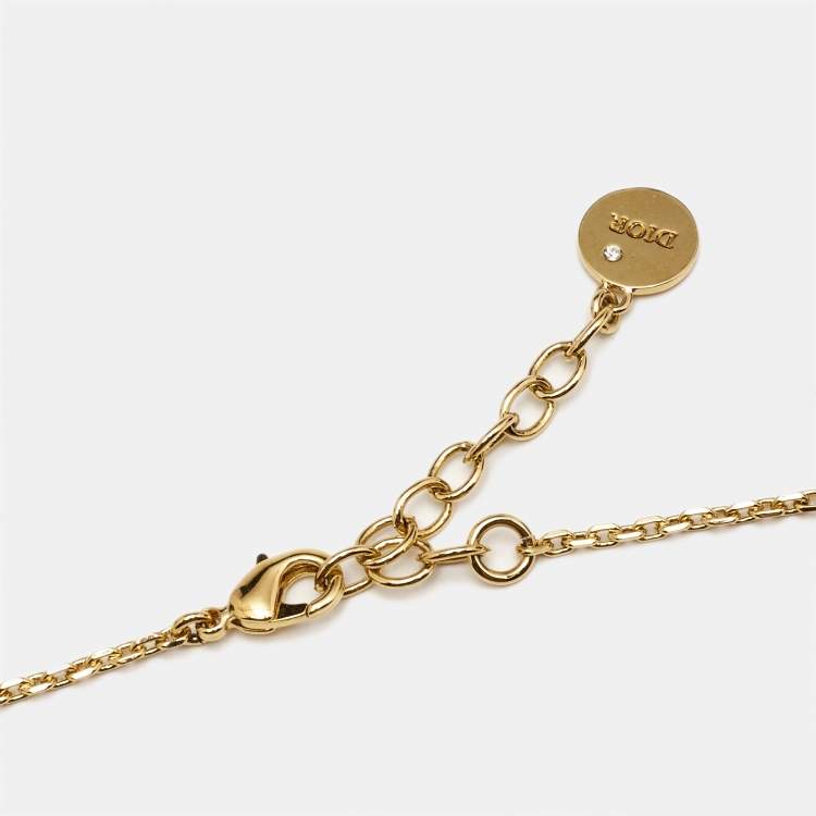 Pre Owned Dior Dio(r)evolution Crystals Gold Tone Necklace
