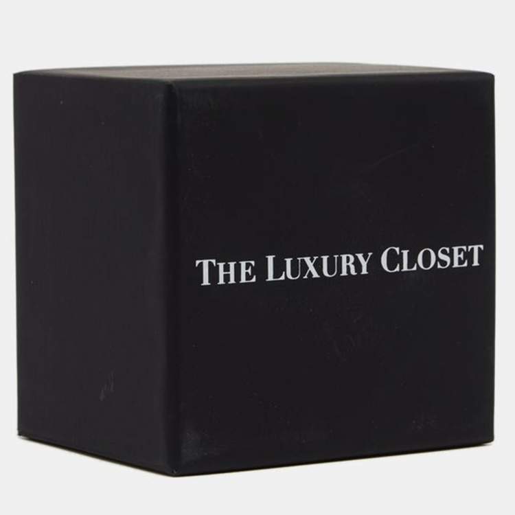 Pre Owned Dior Silver Tone Crystal Accented Logo Pendant Necklace