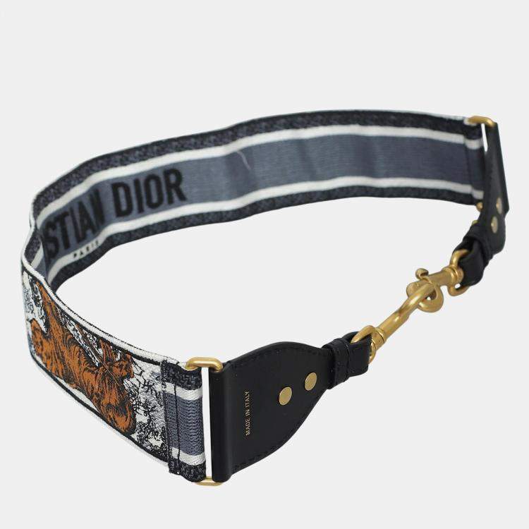 Pre Owned Christian Dior Embroidered Bag Strap