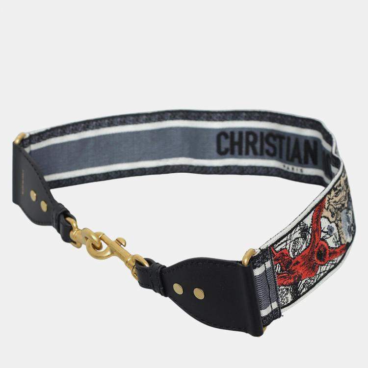 Pre Owned Christian Dior Embroidered Bag Strap