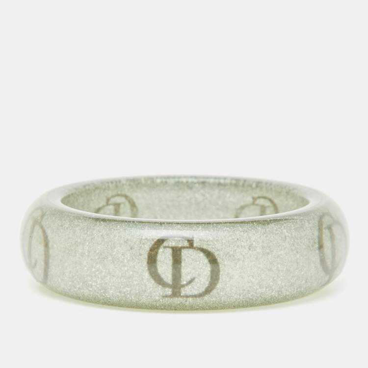 Pre Owned Dior CD Logo Resin Bangle Bracelet