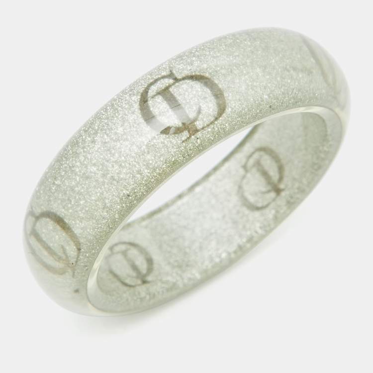 Pre Owned Dior CD Logo Resin Bangle Bracelet