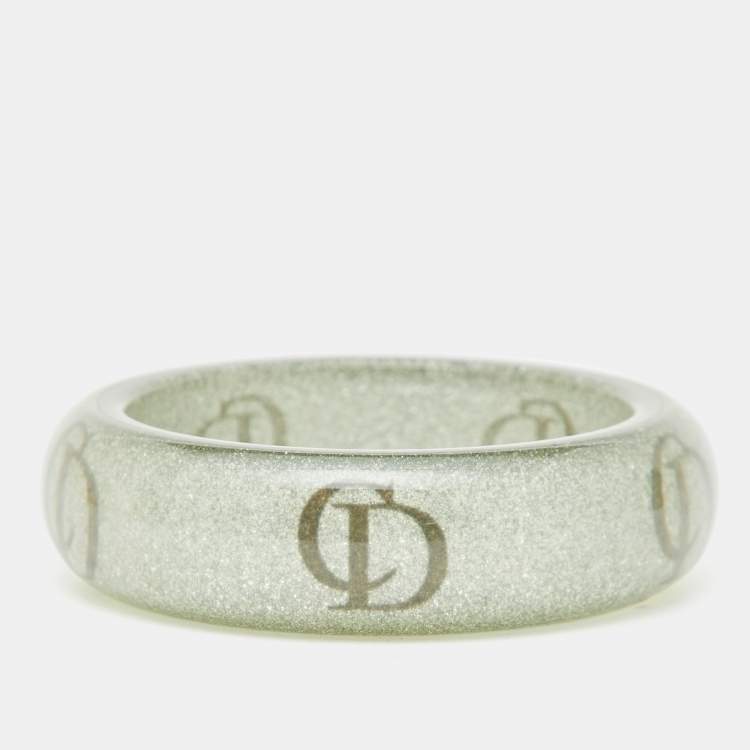 Pre Owned Dior CD Logo Resin Bangle Bracelet
