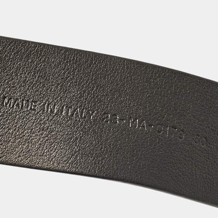 Pre Owned Dior Black Leather Diorquake Buckle Belt 80CM