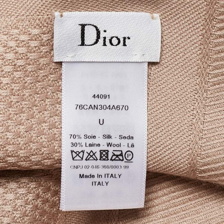 Pre Owned Dior Beige Cannage Silk Blend Square Scarf