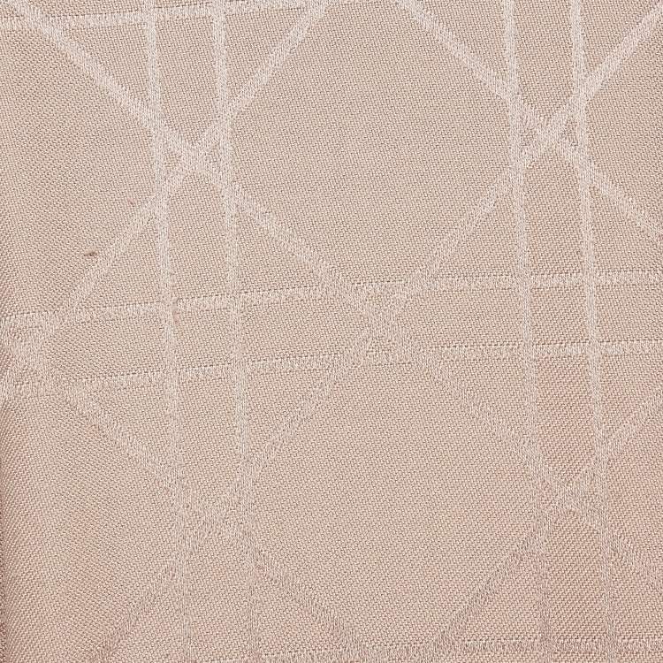 Pre Owned Dior Beige Cannage Silk Blend Square Scarf