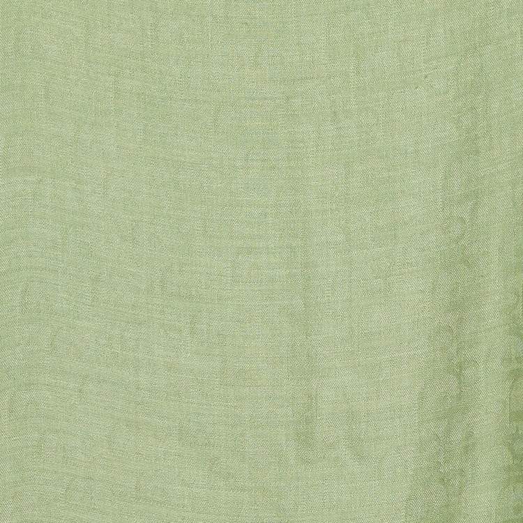 Pre Owned Dior Green Oblique Pattern Silk & Wool Shawl