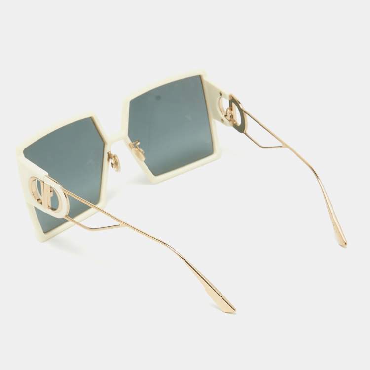 Pre Owned Dior Off White/Black 30 Montaigne Square Sunglasses