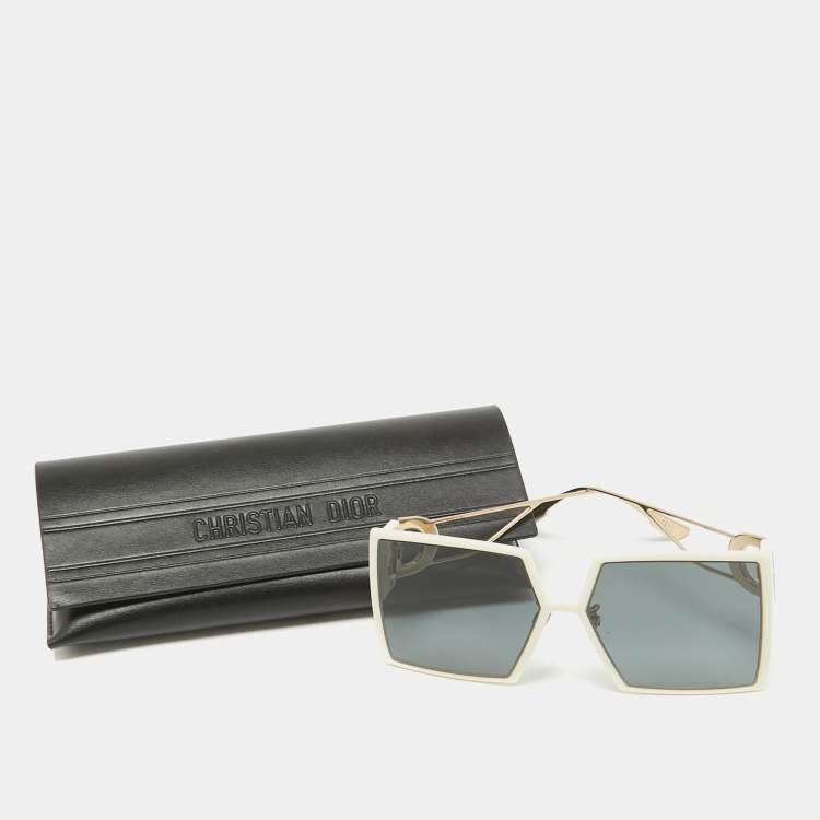 Pre Owned Dior Off White/Black 30 Montaigne Square Sunglasses