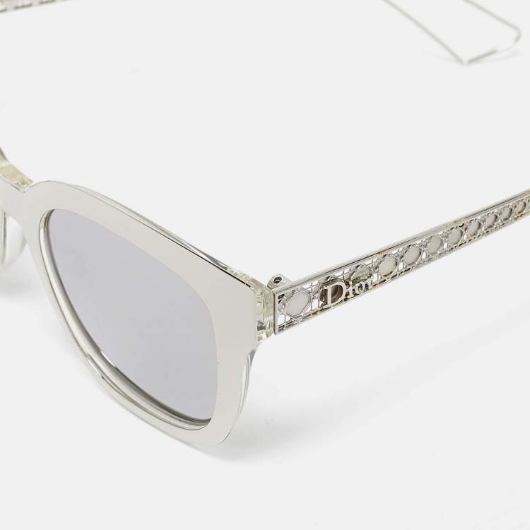 Pre Owned Dior Silver Mirrored TGUDC Diorama 1 Wayfarer Sunglasses