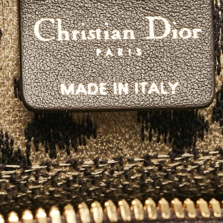 Pre Owned Dior Beige/Black Leopard Print Canvas Cosmetic Pouch