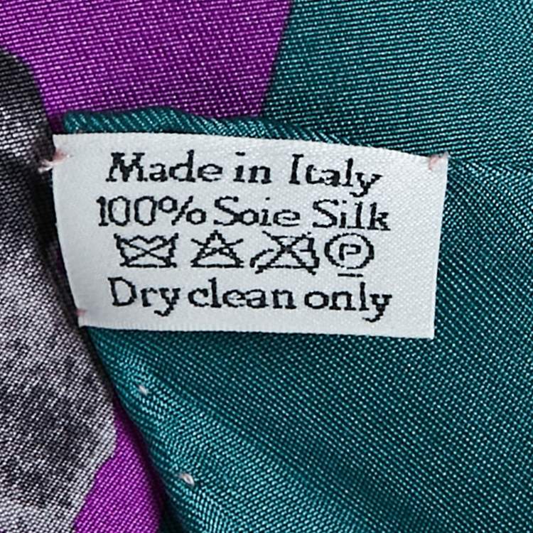 Pre Owned Dior Multicolor Color Block Printed Silk Square Scarf