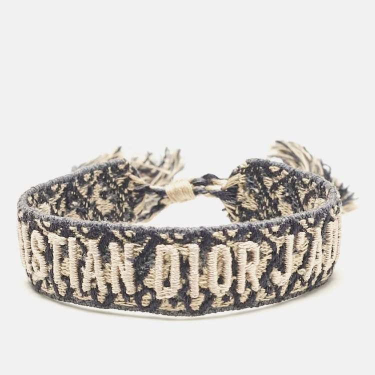Pre Owned Dior Blue J'adior Woven Fabric Friendship Bracelet