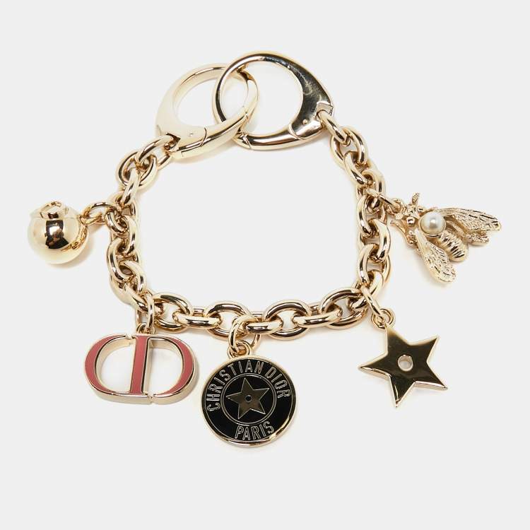 Pre Owned Dior Gold Tone 30 Montaigne Bag Charm