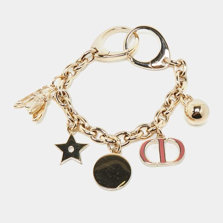 Pre Owned Dior Gold Tone 30 Montaigne Bag Charm