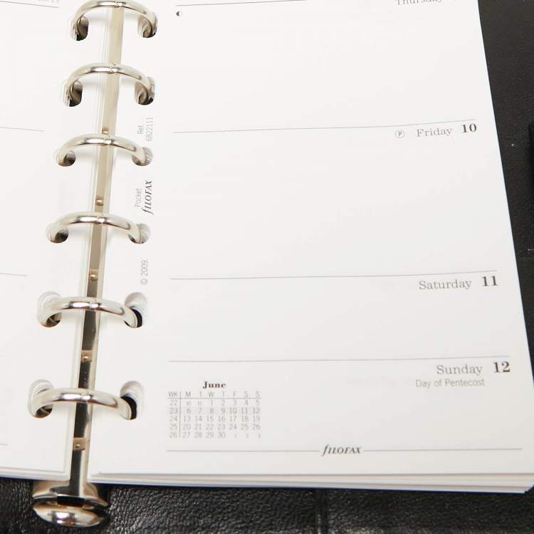 Pre Owned Dior Black Cannage Leather Ring Agenda Cover