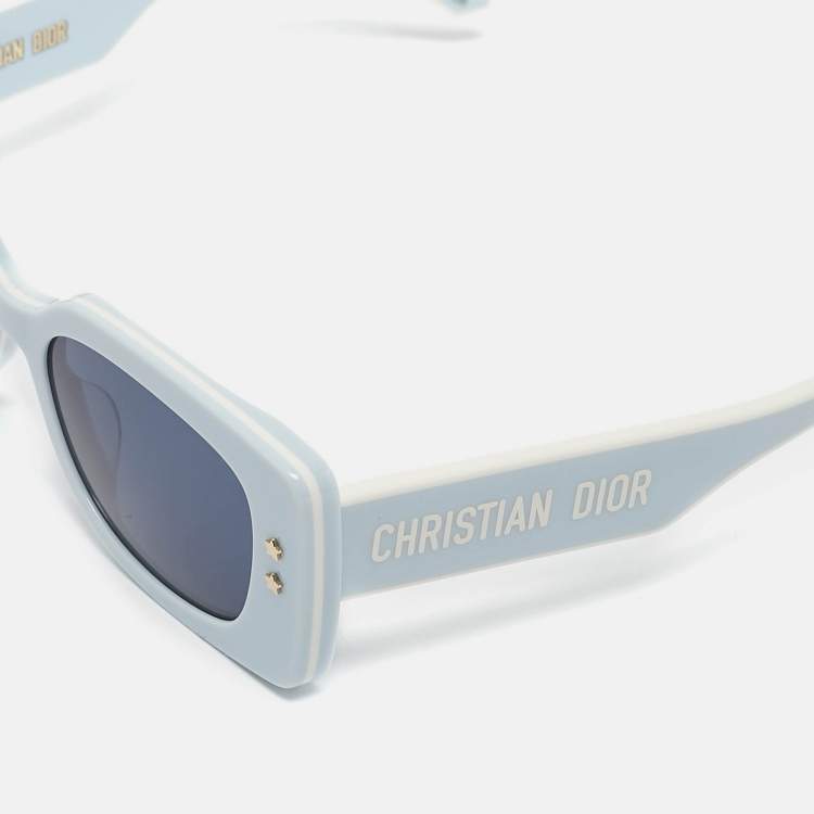 Pre Owned Dior Blue/White DiorPacificS 1U Rectangular Sunglasses