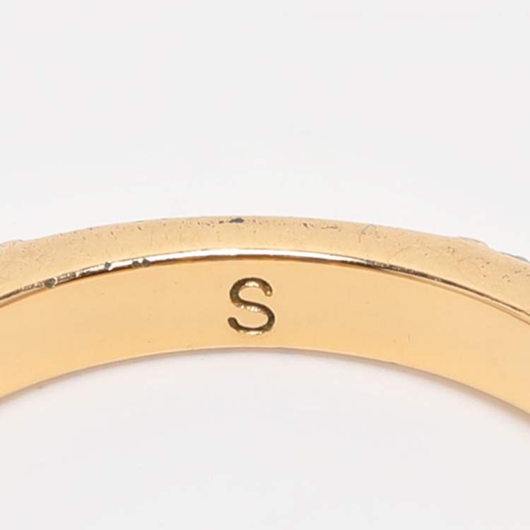 Pre Owned Dior Gold Tone Crystal Dio(r)evolution Ring S