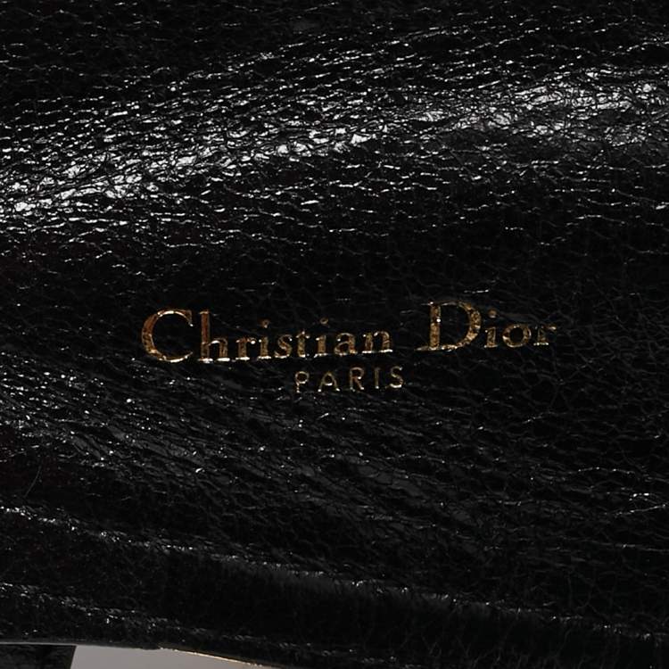 Pre Owned Dior Black Glossy Leather Saddle Wide Belt S/M