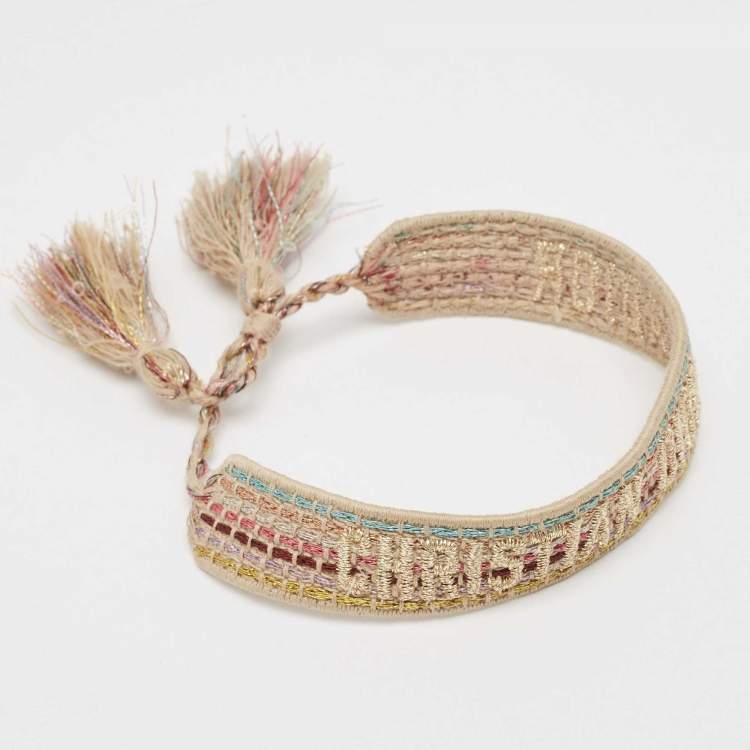 Pre Owned Dior J'Adior Woven Fabric Friendship Bracelet