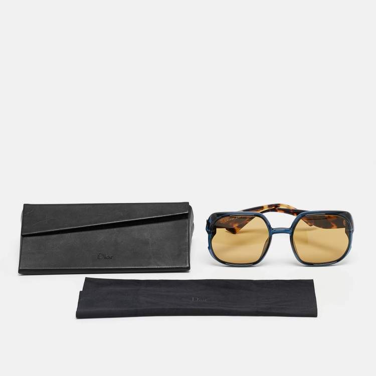 Pre Owned Dior Tortoise Brown Nuance Square Sunglasses