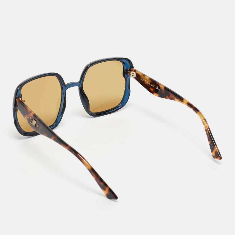 Pre Owned Dior Tortoise Brown Nuance Square Sunglasses