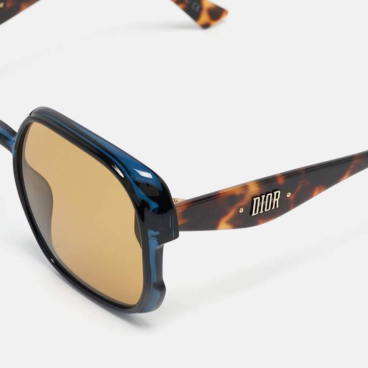 Pre Owned Dior Tortoise Brown Nuance Square Sunglasses