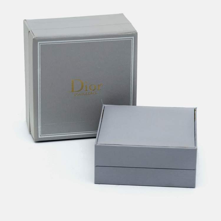 Pre Owned Dior Multicolor Enamel Flower Logo Silver Tone Clip On Earrings