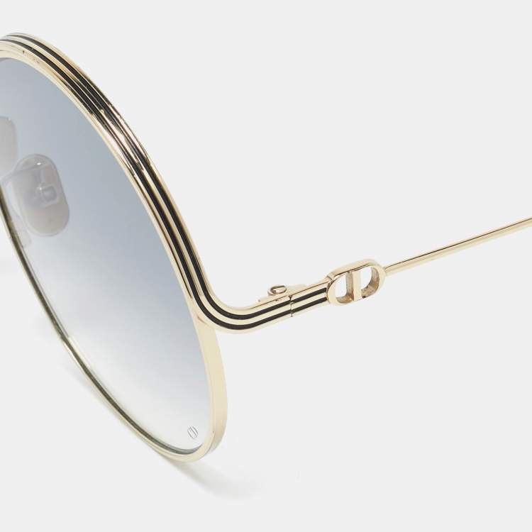 Pre Owned Dior Blue/Gold Gradient Everdior R1U Round Sunglasses