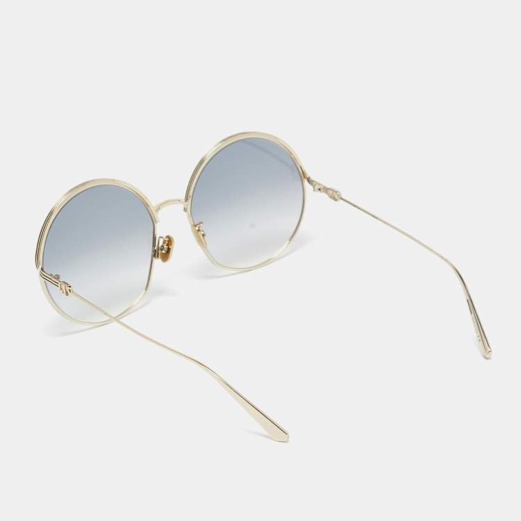 Pre Owned Dior Blue/Gold Gradient Everdior R1U Round Sunglasses