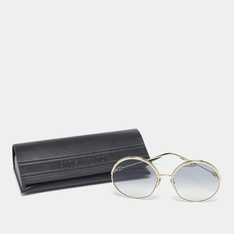 Pre Owned Dior Blue/Gold Gradient Everdior R1U Round Sunglasses
