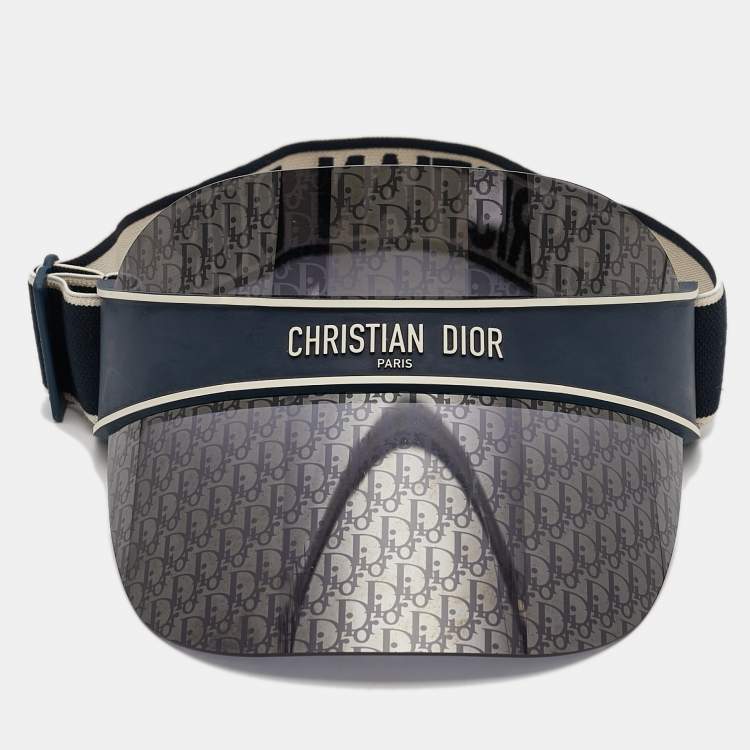 Pre Owned Christian Dior Navy Blue Oblique Dior Club1 Sun Visor