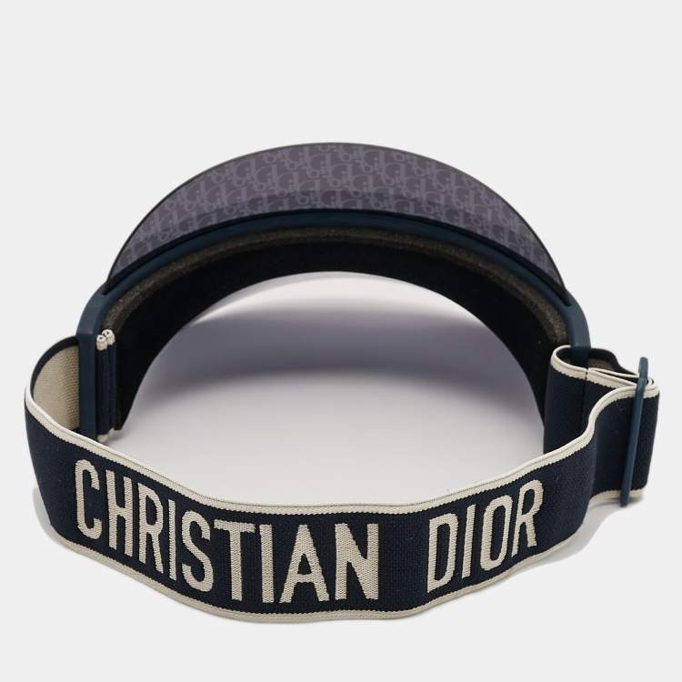 Pre Owned Christian Dior Navy Blue Oblique Dior Club1 Sun Visor
