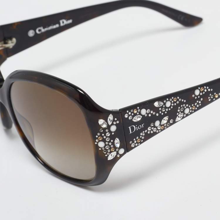 مملوكة مسبقًا Dior Black Gradient DiorMinuit Crystals Square Sunglasses