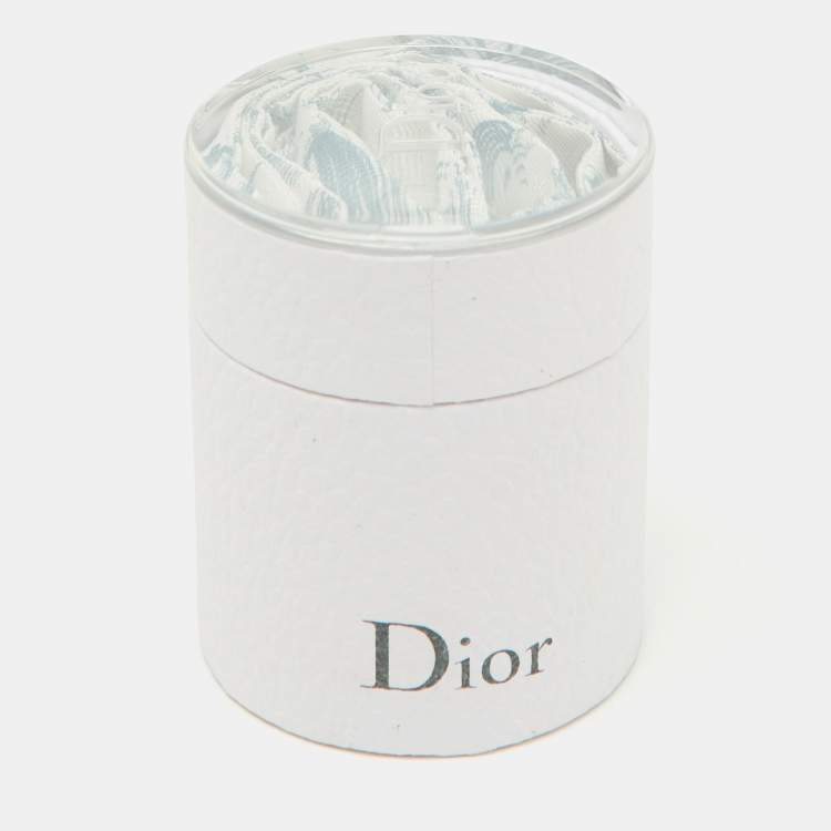 Pre Owned Dior White/Green TheABCDior 'N' Nuage Print Silk Mitzah Scarf