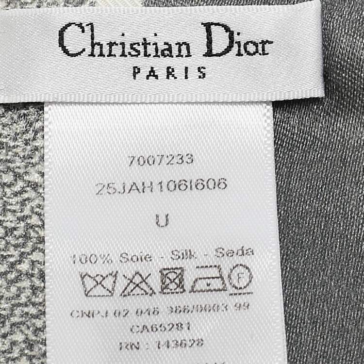 Pre Owned Christian Dior Grey Silk Jardin d'Hiver Mitzah Scarf