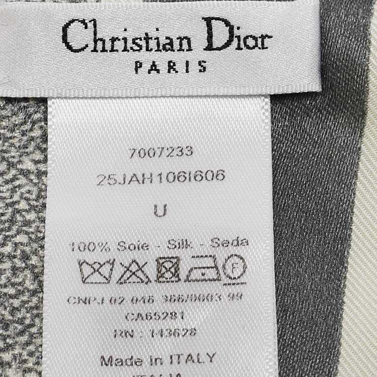 Pre Owned Christian Dior Grey Silk Jardin d'Hiver Mitzah Scarf