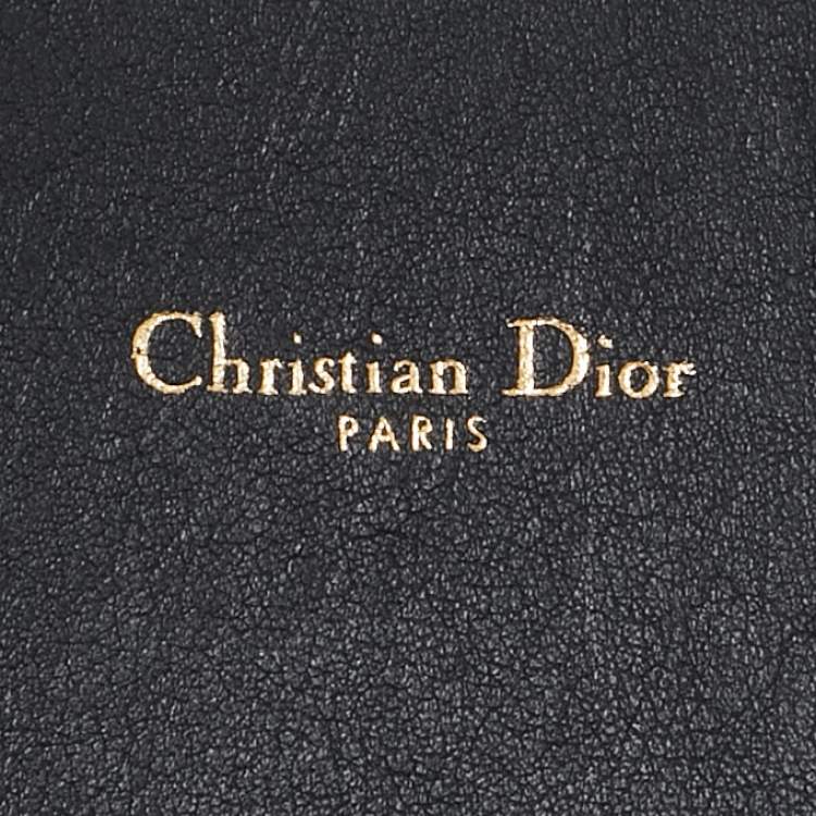 Pre Owned Dior Black Leather Diorquake Wide Belt 75CM