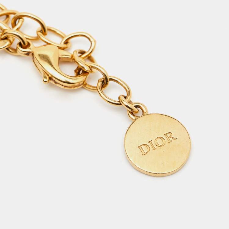 Pre Owned Dior Petit CD Gold Tone Bracelet