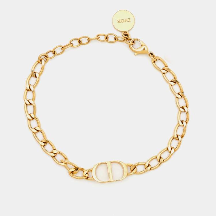 Pre Owned Dior Petit CD Gold Tone Bracelet