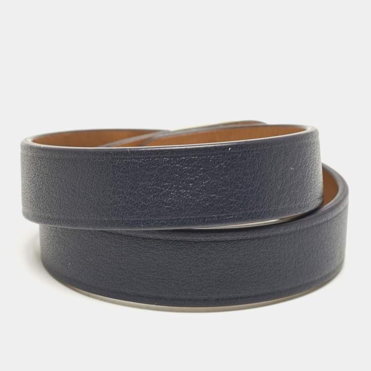 Pre Owned Dior 30 Montaigne Leather Gold Tone Double Tour Bracelet