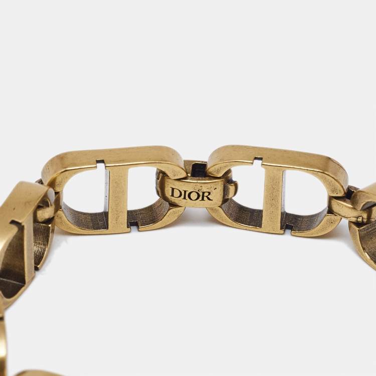 Pre Owned Dior CD Gold Tone Link Bracelet