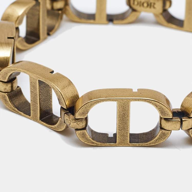 Pre Owned Dior CD Gold Tone Link Bracelet